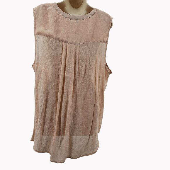 Torrid 2 Womens 18/20 Blush Pink Sleeveless Top Rayon Polyester Blend Plus Size - Picture 6 of 9